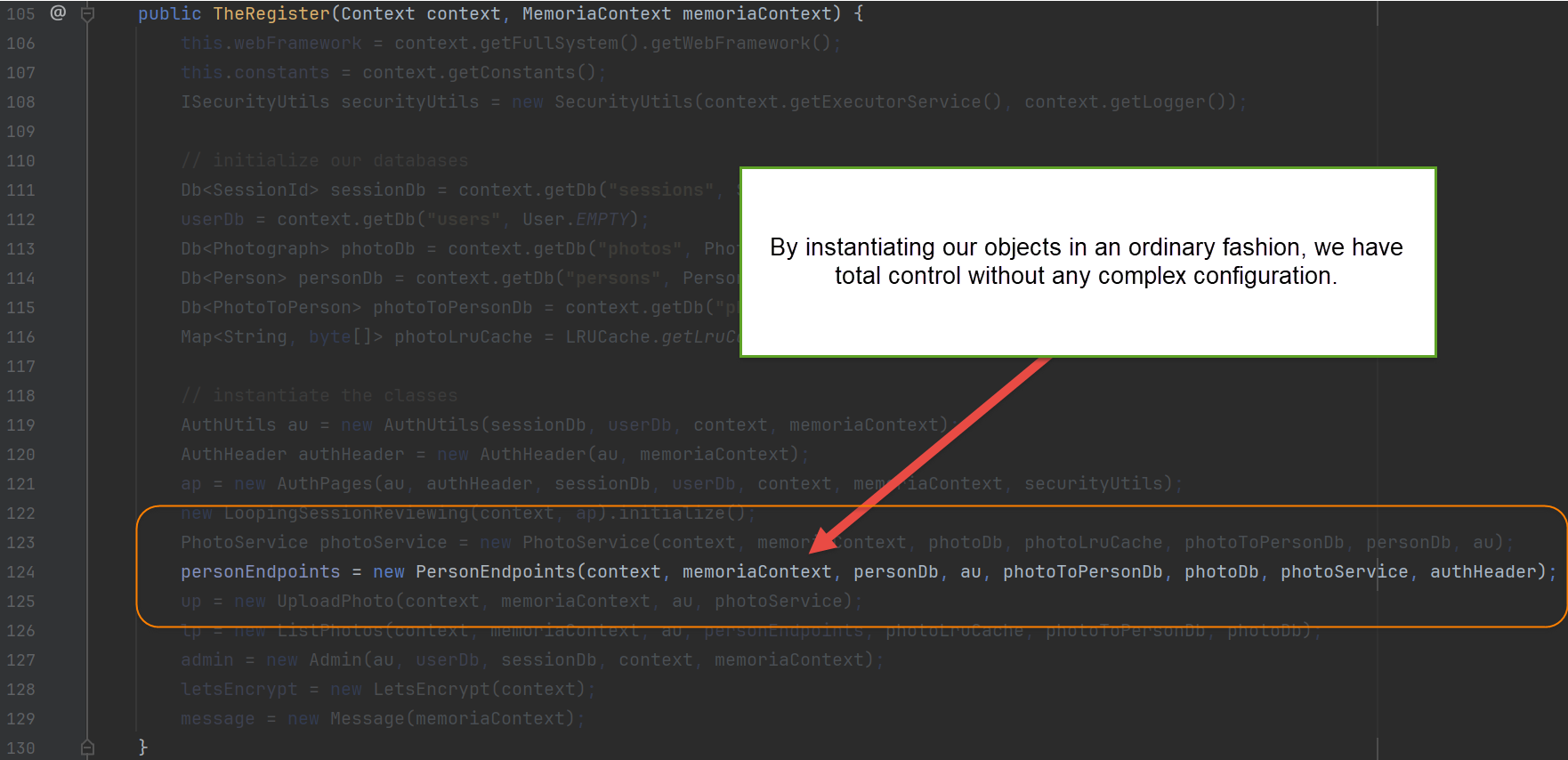 source code where we instantiate the endpoint classes