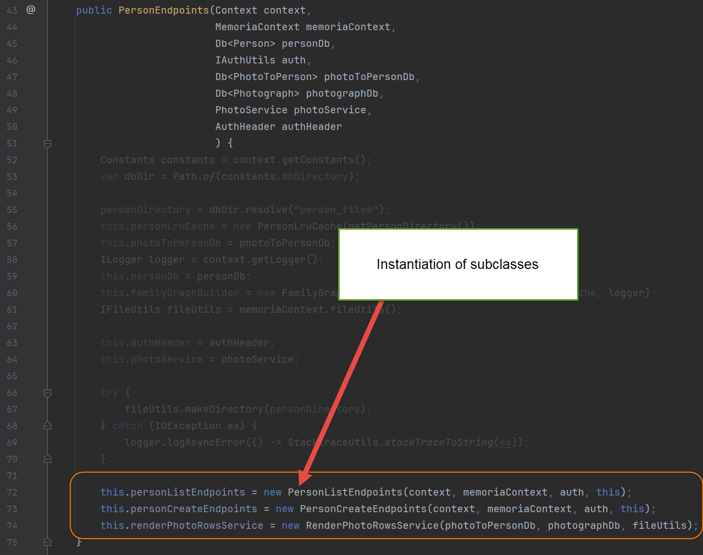 instantiating subclasses