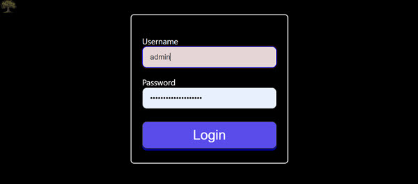 a view of the authentication page for administrators to Memoria