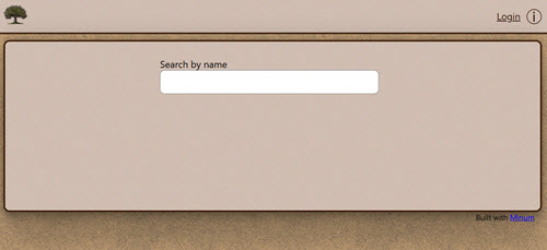 A view of the Memoria project upon first starting up with no data